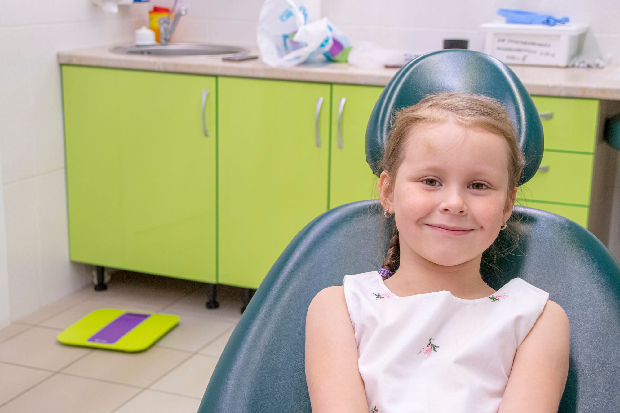 girl waiting for her Pediatric Dentist in Pearl City in the dental office